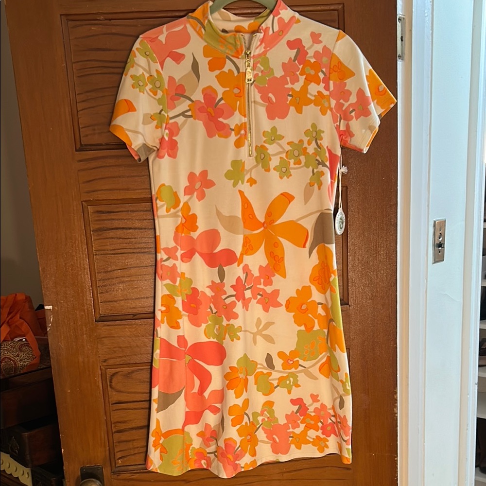 Spartina 449 Floral Dress - Orange Green and Pink NWT